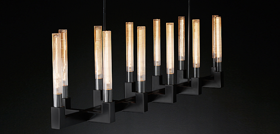 Люстра RH CANELLE Linear Chandelier 12 Modern Black Люстра RH CANELLE Linear Chandelier 12 Modern Black - Loft-Concept в Тюмени