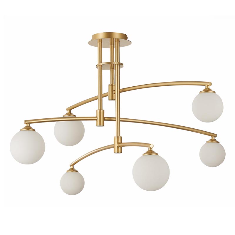 Люстра Glendon Chandelier 6 Balls Золотой Белый Люстра Glendon Chandelier 6 Balls Золотой Белый в Тюмени | Loft Concept