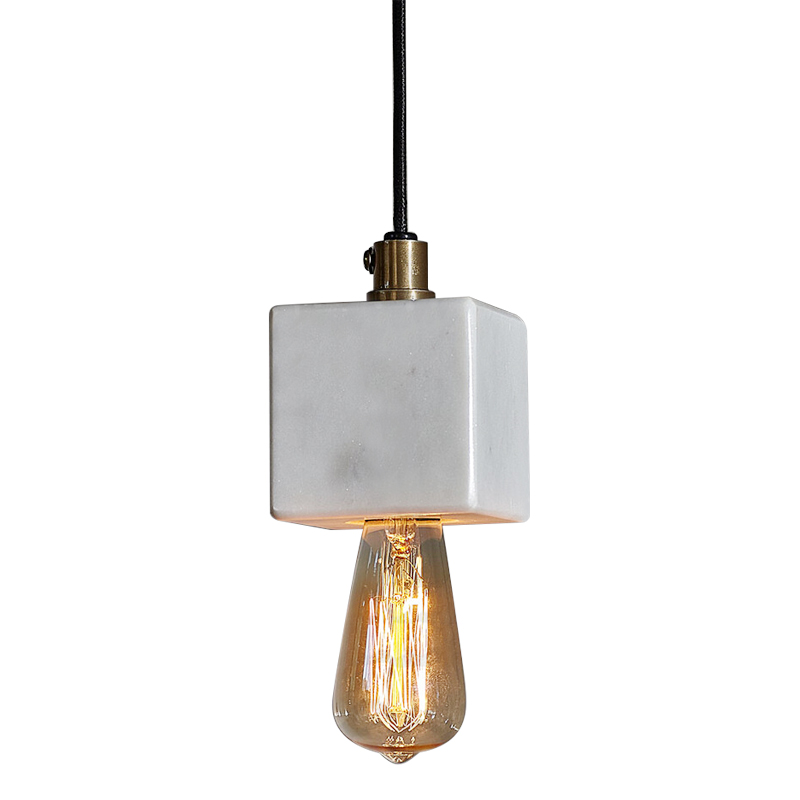 Подвесной светильник Shaw Cube Marble Hanging Lamp Черный Белый Мрамор Bianco Подвесной светильник Shaw Cube Marble Hanging Lamp Черный Белый Мрамор Bianco в Тюмени | Loft Concept