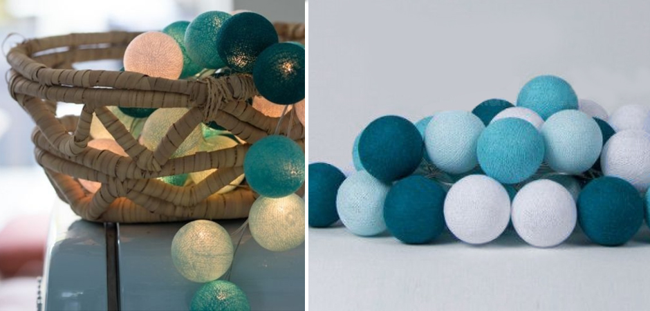 Гирлянда хлопковые фонарики Сotton Ball Aqua - Loft-Concept в Тюмени