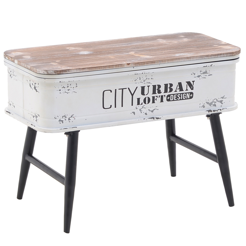 Приставной стол City Urban Loft Design Table white Бежево-серый Белый винтажная патина   в Тюмени | Loft Concept 