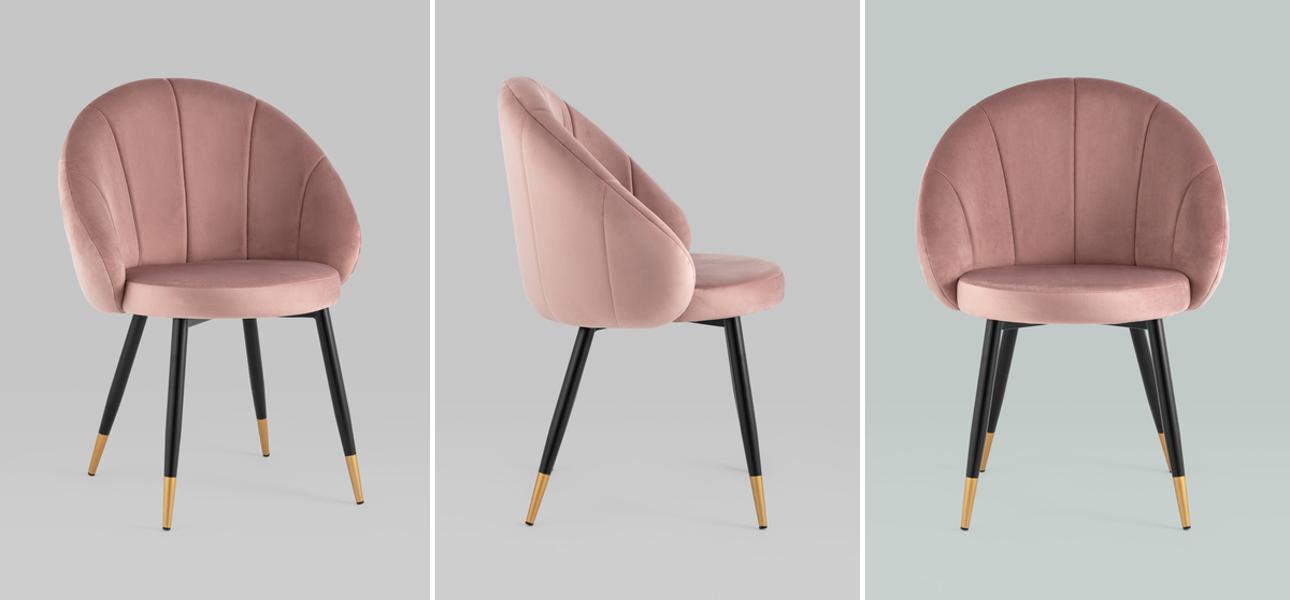Стул Alberto Chair Розовый Велюр - фото