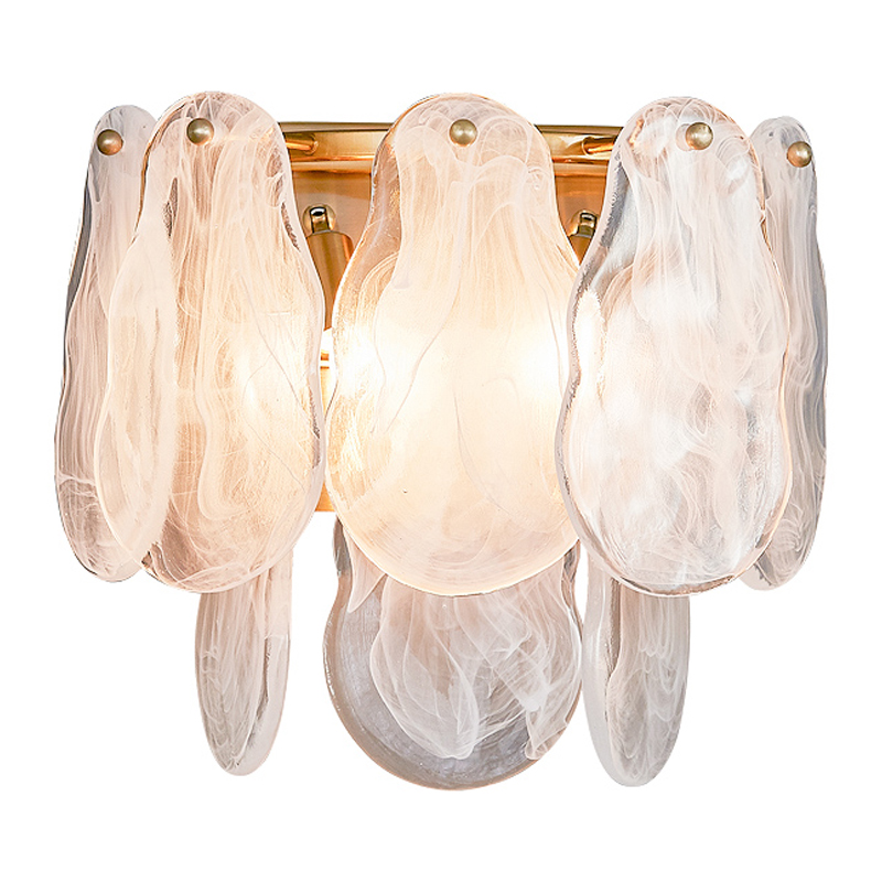 Бра Maat Textured Glass Sconce Белое матовое стекло Глянцевое золото Бра Maat Textured Glass Sconce Белое матовое стекло Глянцевое золото в Тюмени | Loft Concept