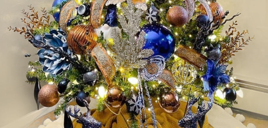 Дизайнерская Ель Синие Цветы Christmas tree Blue flowers Дизайнерская Ель Синие Цветы Christmas tree Blue flowers - Loft-Concept в Тюмени