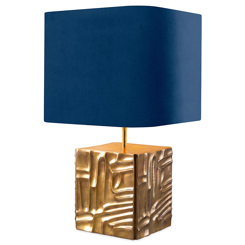Настольная лампа Eichholtz Table Lamp Oregon Blue Velvet Синий Латунь Настольная лампа Eichholtz Table Lamp Oregon Blue Velvet Синий Латунь в Тюмени | Loft Concept