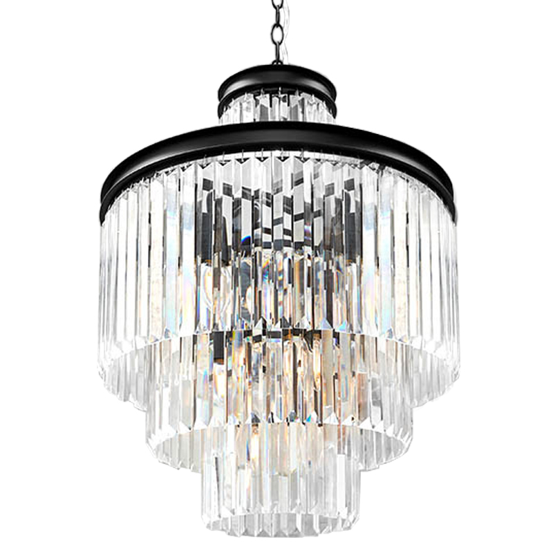 Люстра RH Odeon Chandelier Four Black 50 Прозрачное Стекло Черный Люстра RH Odeon Chandelier Four Black 50 Прозрачное Стекло Черный в Тюмени | Loft Concept