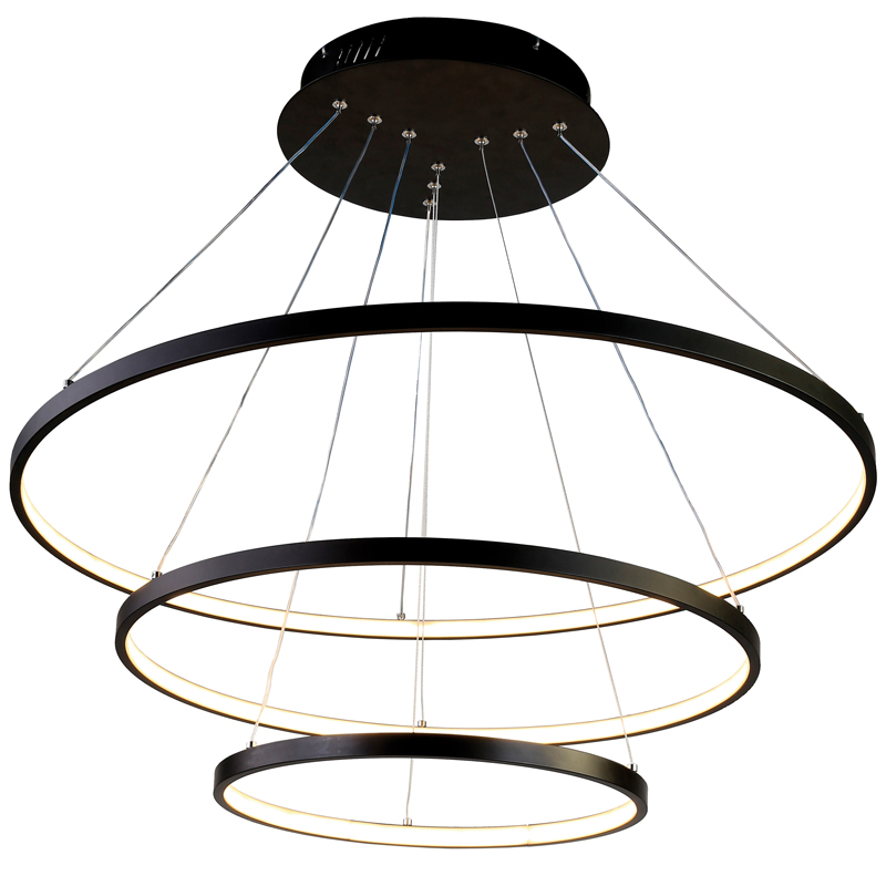 Люстра Ring Horizontal Trio black 80+60+40 Черный Люстра Ring Horizontal Trio black 80+60+40 Черный в Тюмени | Loft Concept