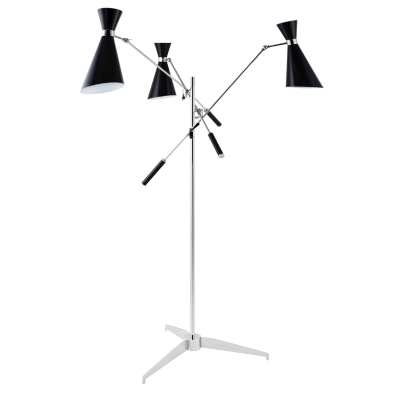 Торшер Stanley FLOR LAMP Черный Хром Торшер Stanley FLOR LAMP Черный Хром в Тюмени | Loft Concept