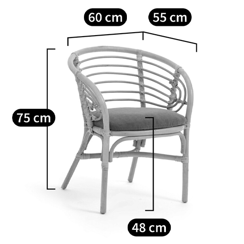 Кресло из ротанга с сиденьем из велюра Vini Rattan Armchair Кресло из ротанга с сиденьем из велюра Vini Rattan Armchair в Тюмени