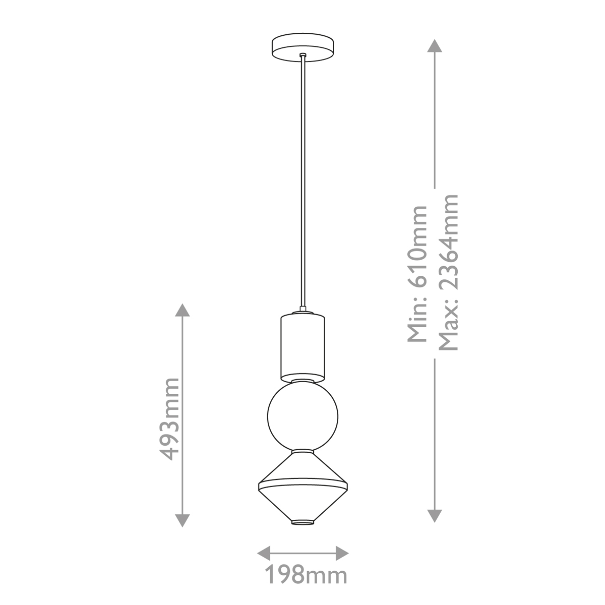 Подвесной светильник белого цвета с тремя геометрическими плафонами Alora Mood в Тюмени