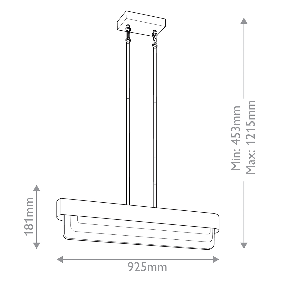 Люстра подвесная прямоугольная цвета латунь Kichler в Тюмени