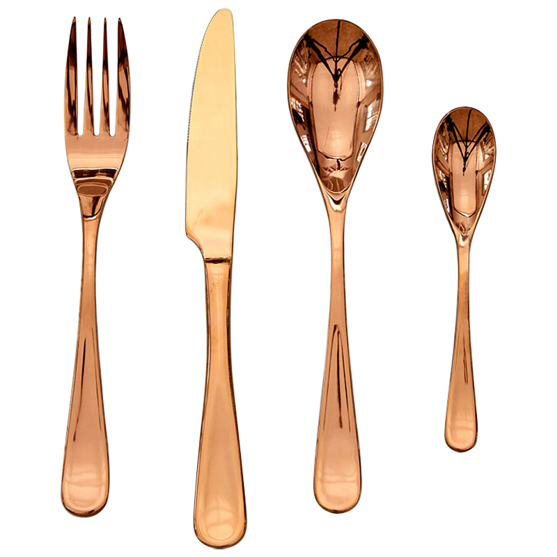 Столовые приборы на 1 персону цвет медь Contemporary Cutlery Set Copper Медь Столовые приборы на 1 персону цвет медь Contemporary Cutlery Set Copper Медь в Тюмени | Loft Concept