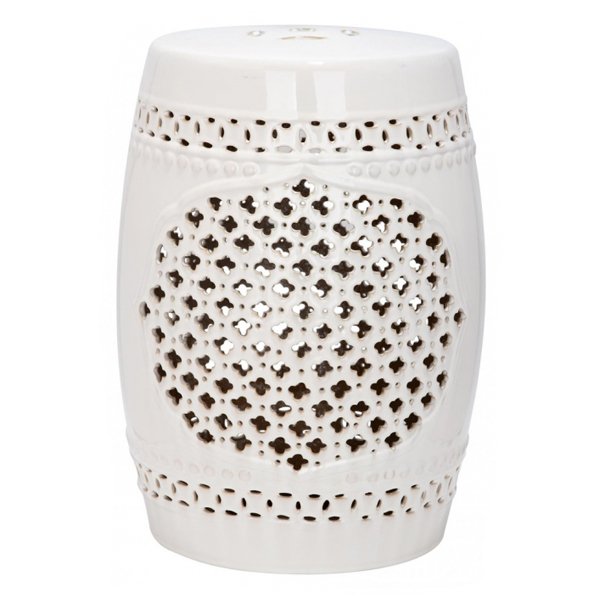 Керамический табурет Quatrefoil Garden Stool - White Белый Керамический табурет Quatrefoil Garden Stool - White Белый в Тюмени | Loft Concept
