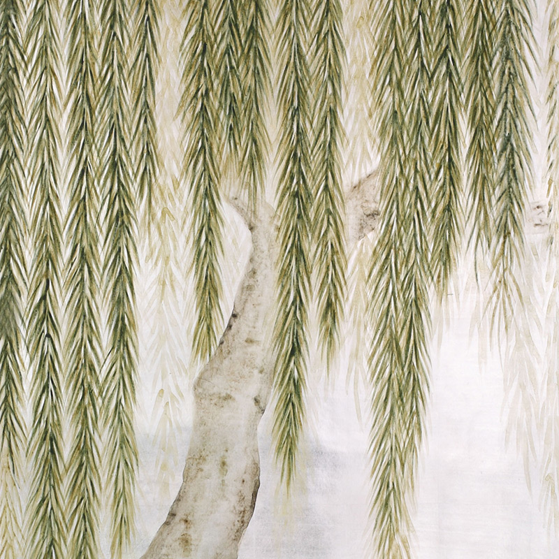 Обои ручная роспись Willow Original colourway on Tarnished Silver gilded paper Обои ручная роспись Willow Original colourway on Tarnished Silver gilded paper в Тюмени | Loft Concept