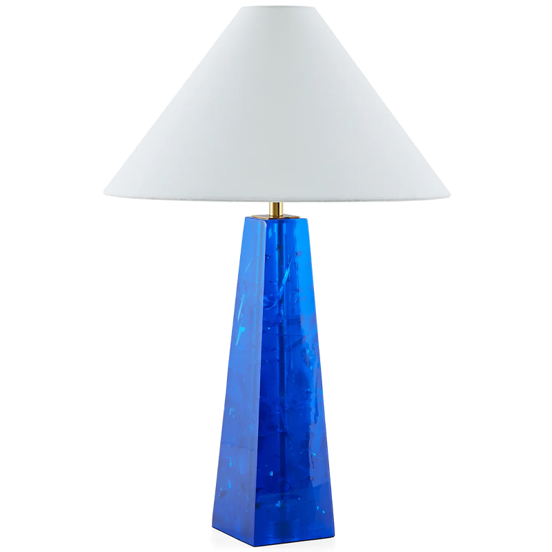 Настольная лампа Jonathan Adler Prisma Table Lamp Blue Белый Синий Латунь Настольная лампа Jonathan Adler Prisma Table Lamp Blue Белый Синий Латунь в Тюмени | Loft Concept