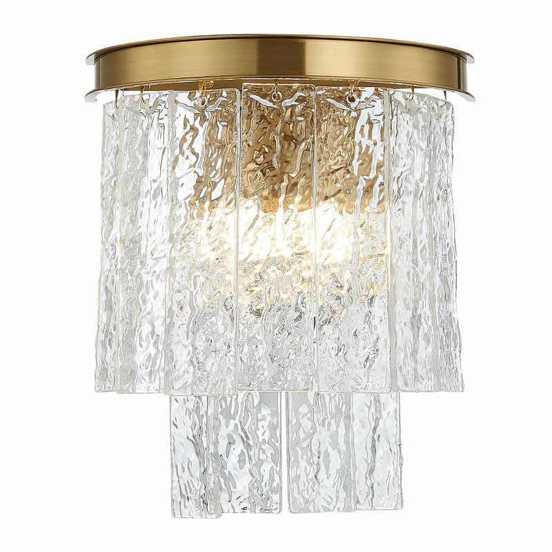Бра Renea Textured Glass Wall Lamp Brass Латунь Прозрачное Стекло Бра Renea Textured Glass Wall Lamp Brass Латунь Прозрачное Стекло в Тюмени | Loft Concept