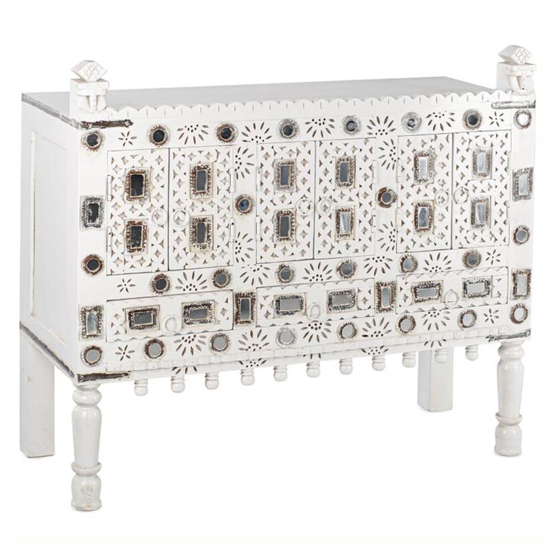 Комод в восточном стиле Indian Bone Inlay Chest of Drawers Белый Белый Комод в восточном стиле Indian Bone Inlay Chest of Drawers Белый Белый в Тюмени | Loft Concept