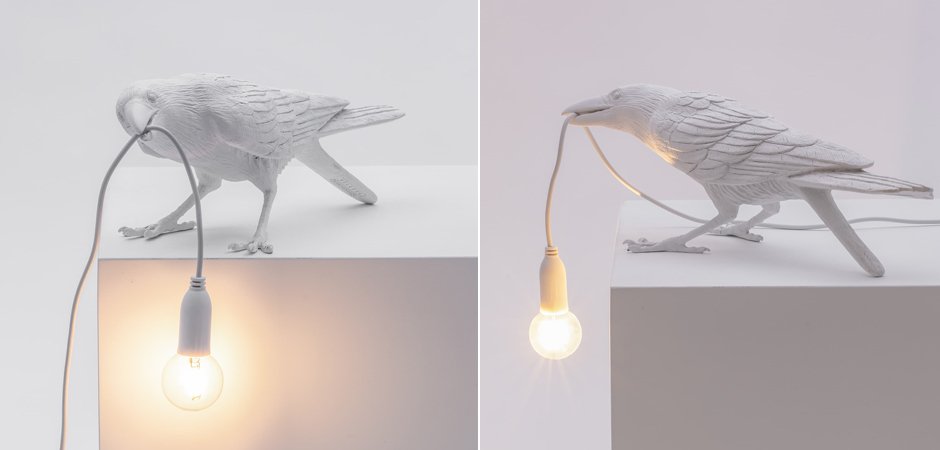 Настольная лампа Seletti Bird Lamp White Playing Настольная лампа Seletti Bird Lamp White Playing - Loft-Concept в Тюмени
