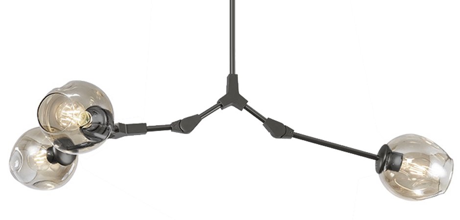 Люстра Сrumpled Glass Bubble Chandelier Gray 3 плафона Люстра Сrumpled Glass Bubble Chandelier Gray 3 плафона - Loft-Concept в Тюмени