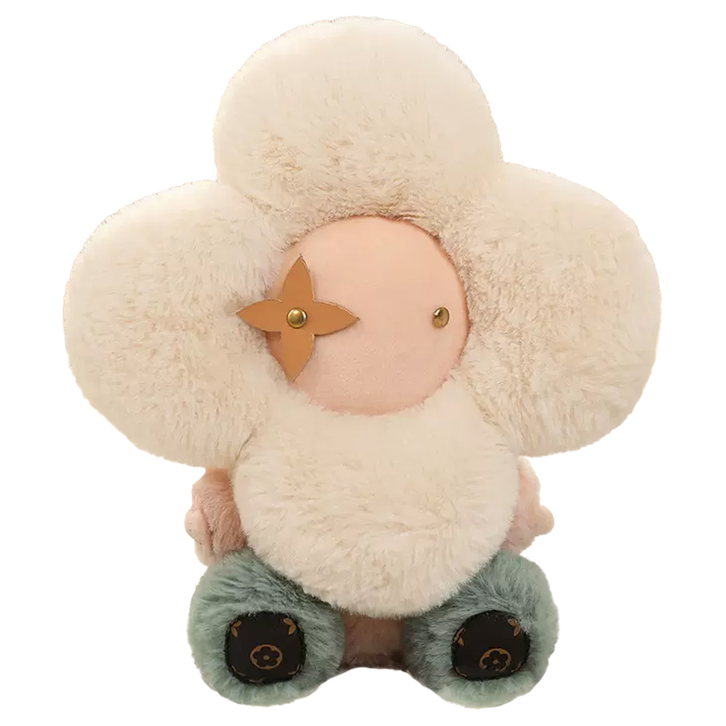 Декоративная подушка стиль Louis Vuitton Doudou Vivienne Flower Toy Бежевый Зеленый шалфей Коричневый Декоративная подушка стиль Louis Vuitton Doudou Vivienne Flower Toy Бежевый Зеленый шалфей Коричневый в Тюмени | Loft Concept