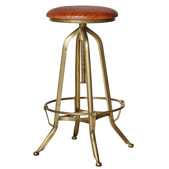 Барный стул Roller Bar Stool Коричневый Золотой Барный стул Roller Bar Stool Коричневый Золотой в Тюмени | Loft Concept