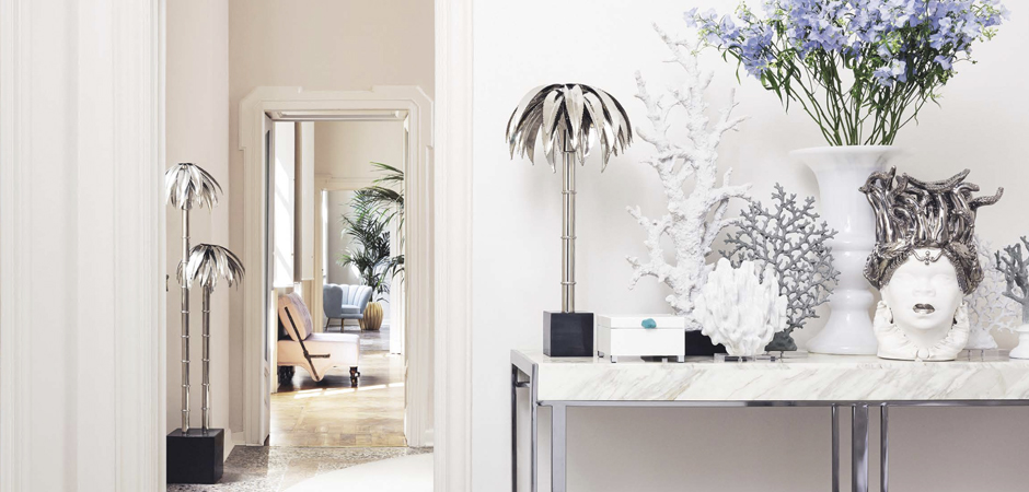 Настольная лампа TABLE LAMP PALMERY Silver Настольная лампа TABLE LAMP PALMERY Silver - Loft-Concept в Тюмени