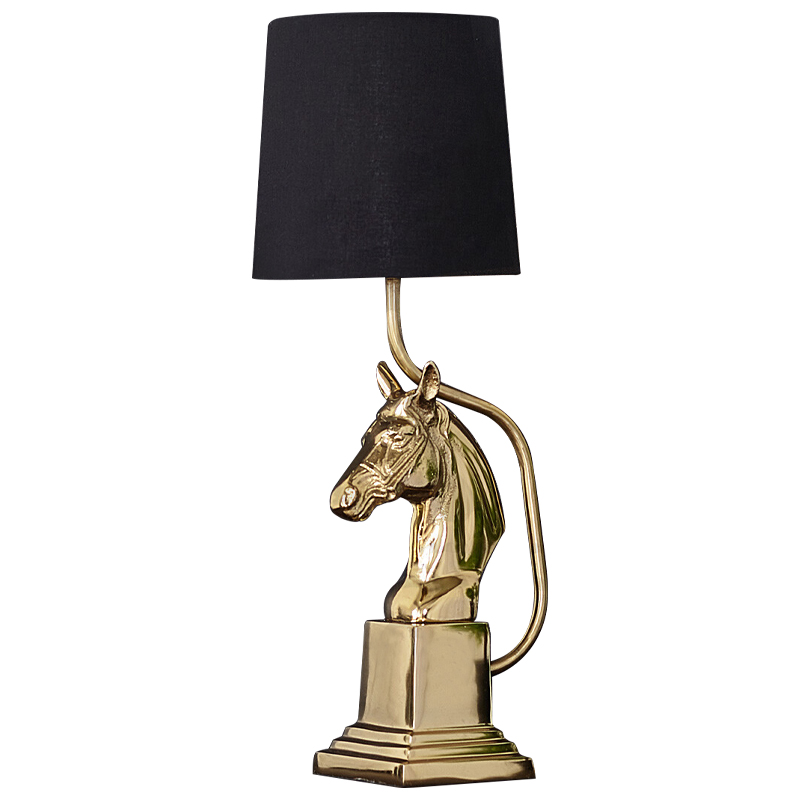 Настольная лампа с абажуром Lampshade Horse Sculpture Gold Черный Глянцевое золото Настольная лампа с абажуром Lampshade Horse Sculpture Gold Черный Глянцевое золото в Тюмени | Loft Concept