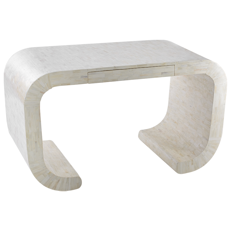 Стол рабочий Bone Inlay Table white Белый Бежевый Стол рабочий Bone Inlay Table white Белый Бежевый в Тюмени | Loft Concept