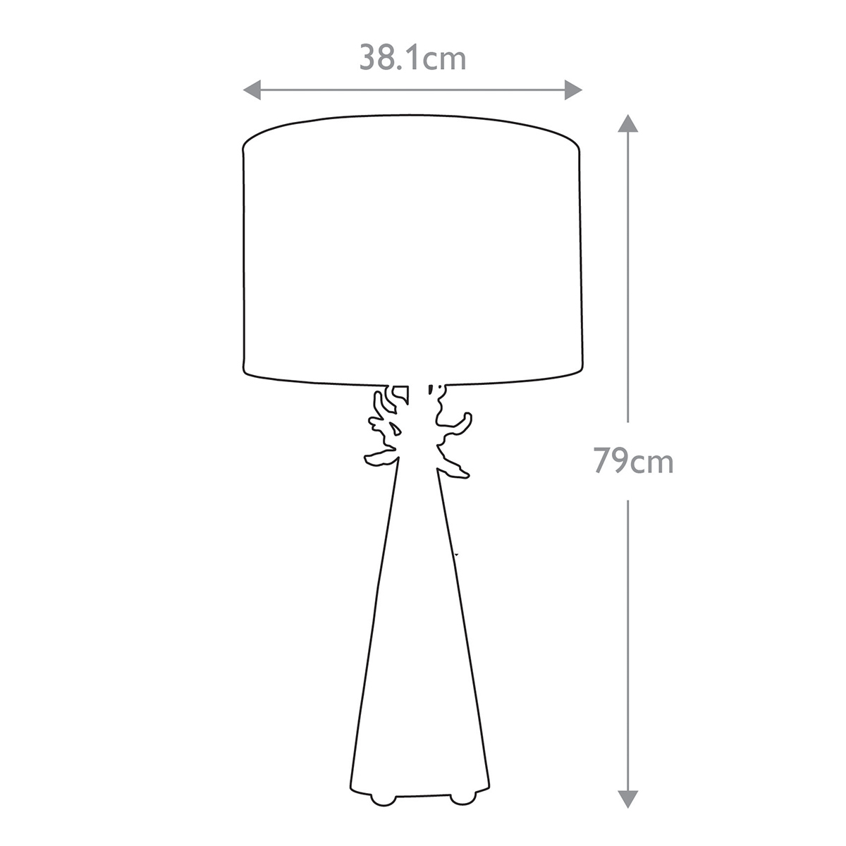 Настольная лампа с декоративным элементом золотого цвета и цилиндрическим абажуром из папье-маше светлого оттенка Flambeau в Тюмени
