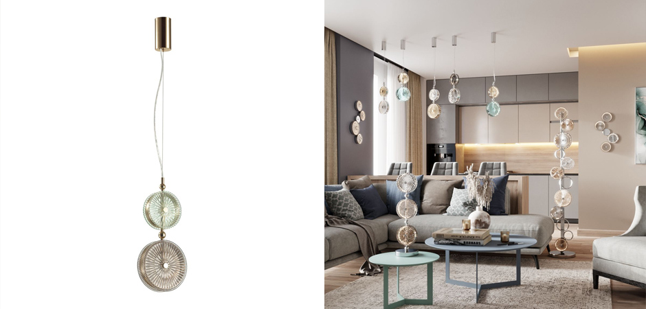 Подвесной светодиодный светильник Peony Green&Brown Подвесной светодиодный светильник Peony Green&Brown - Loft-Concept в Тюмени