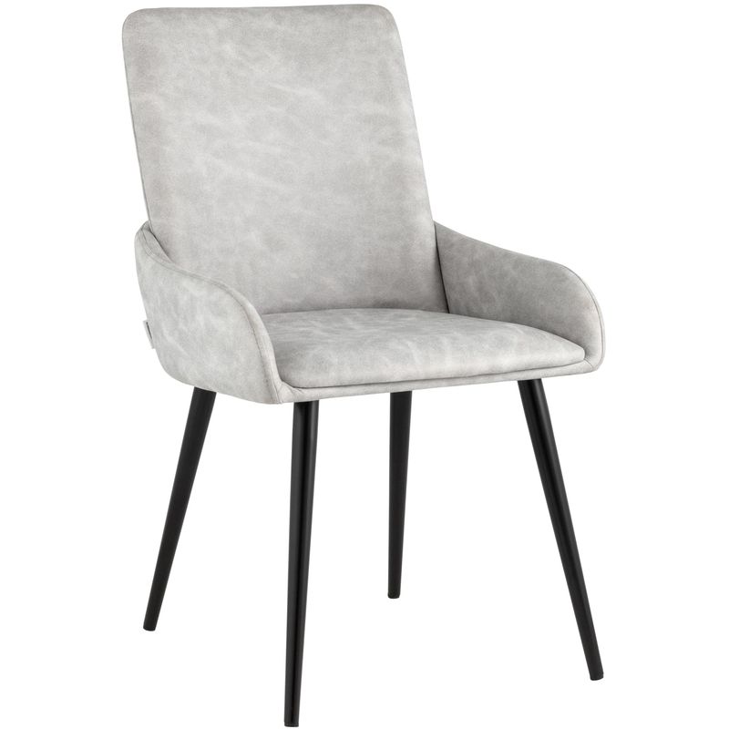 Стул Munchen Chair Светло-Серая Искусственная Замша Светло-серый Черный Стул Munchen Chair Светло-Серая Искусственная Замша Светло-серый Черный в Тюмени | Loft Concept