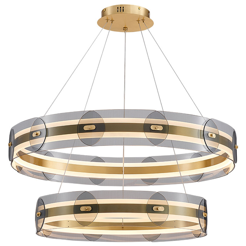 Люстра Gold 2 ring horizontal chandelier Прозрачный Латунь в Тюмени | Loft Concept 