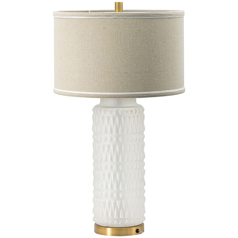 Настольная лампа с абажуром Muriel Table Lamp Белый Латунь Бежевый Настольная лампа с абажуром Muriel Table Lamp Белый Латунь Бежевый в Тюмени | Loft Concept