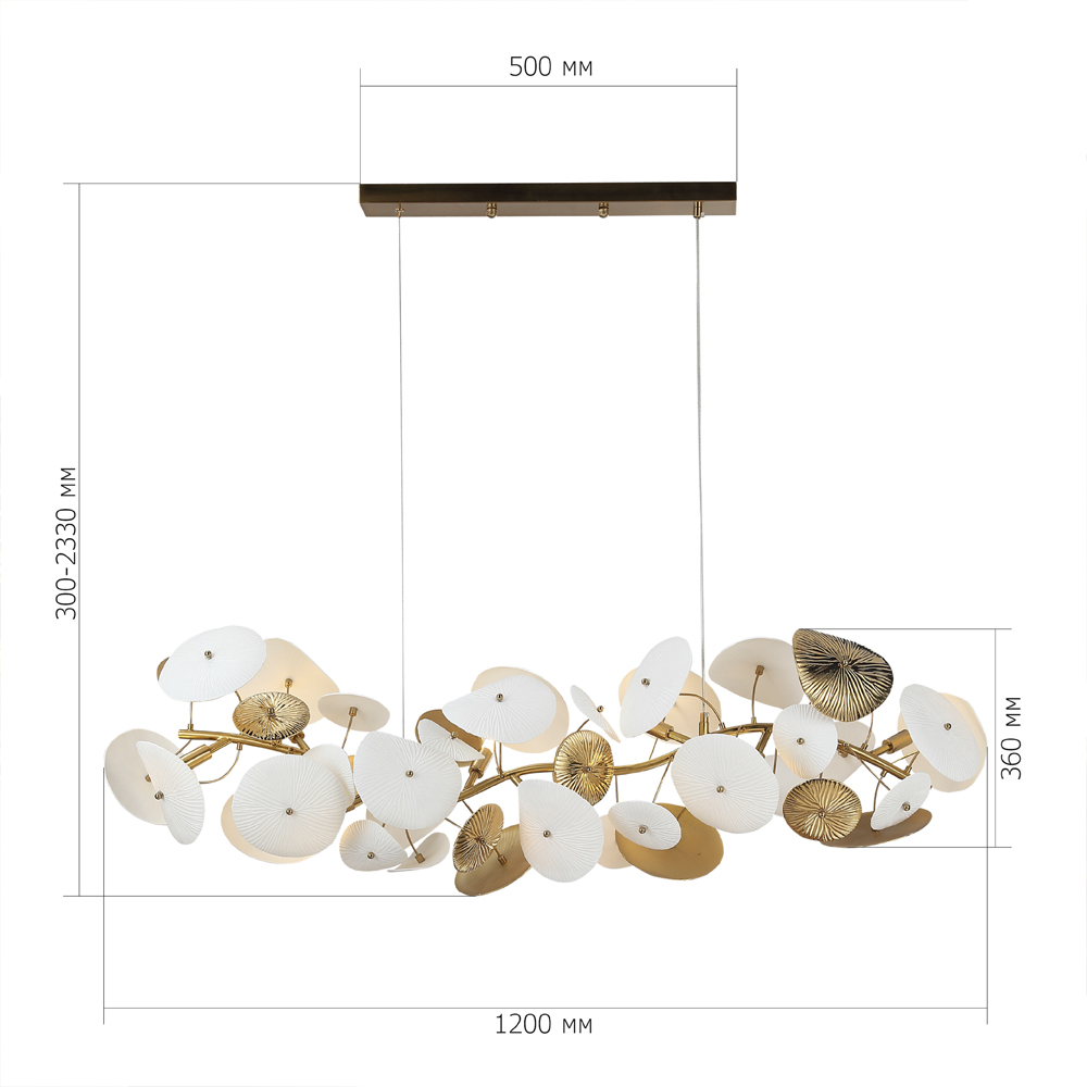 Люстра с белыми и золотистыми цветами G9 Dahlia Flowers Lamp в Тюмени