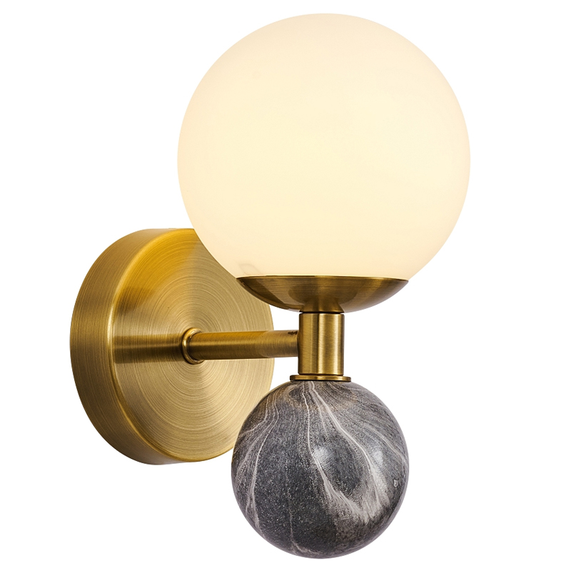 Бра Black Marble Decor Белый Черный Мрамор Nero Латунь Бра Black Marble Decor Белый Черный Мрамор Nero Латунь в Тюмени | Loft Concept