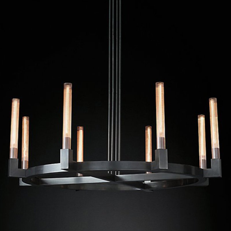 Люстра RH CANELLE Round Chandelier 8 Modern Black Черный Люстра RH CANELLE Round Chandelier 8 Modern Black Черный в Тюмени | Loft Concept