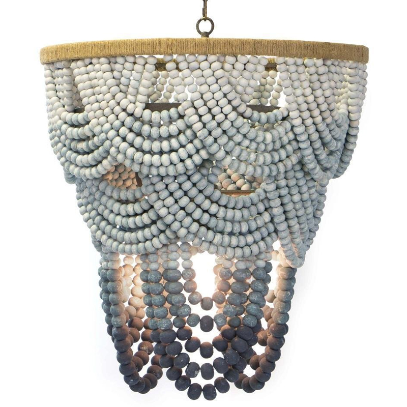 Многоярусная люстра украшенная круглыми бусами Gradient Grey Chandelier Серо-голубой Молочный Песочный Многоярусная люстра украшенная круглыми бусами Gradient Grey Chandelier Серо-голубой Молочный Песочный в Тюмени | Loft Concept