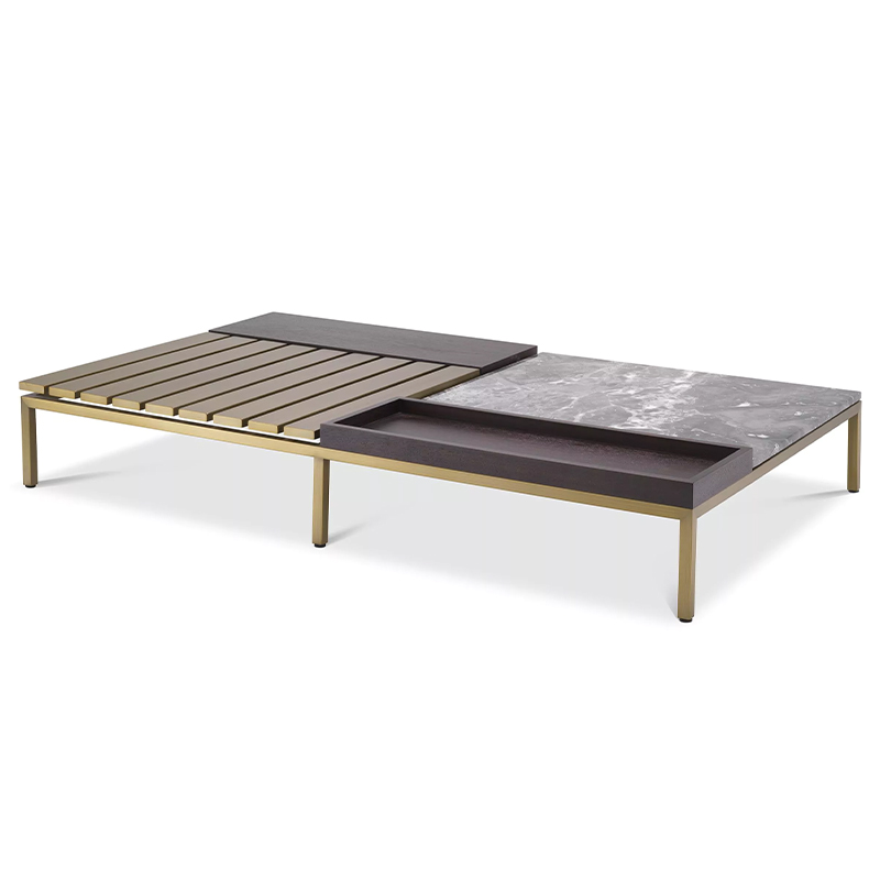 Кофейный стол Eichholtz Coffee Table Forma Латунь Серый Коричневый Кофейный стол Eichholtz Coffee Table Forma Латунь Серый Коричневый в Тюмени | Loft Concept