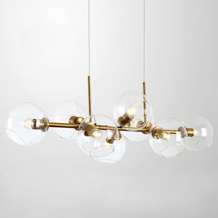 Люстра Staggered Glass Chandelier 8 Золотой Прозрачное Стекло Люстра Staggered Glass Chandelier 8 Золотой Прозрачное Стекло в Тюмени | Loft Concept