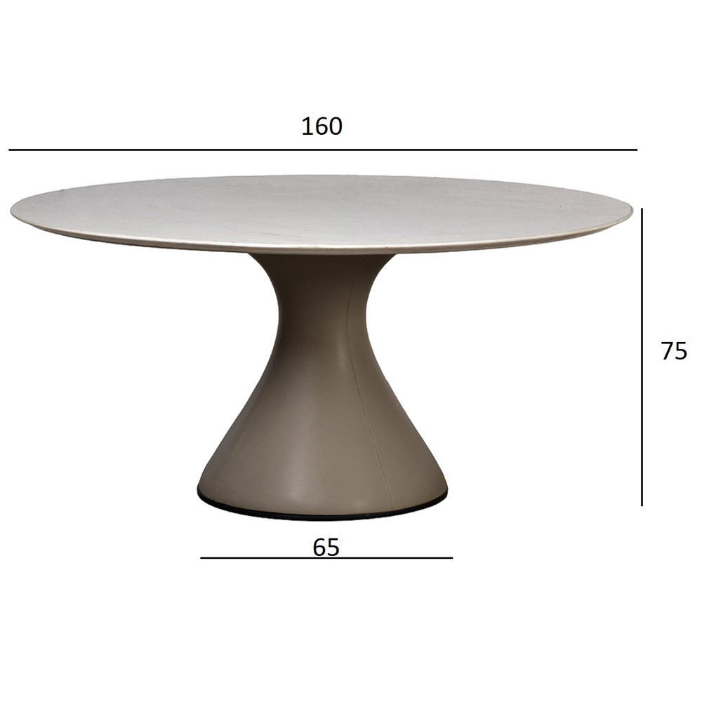 Стол обеденный круглый мраморный на бежевом основании Valedmir в Тюмени