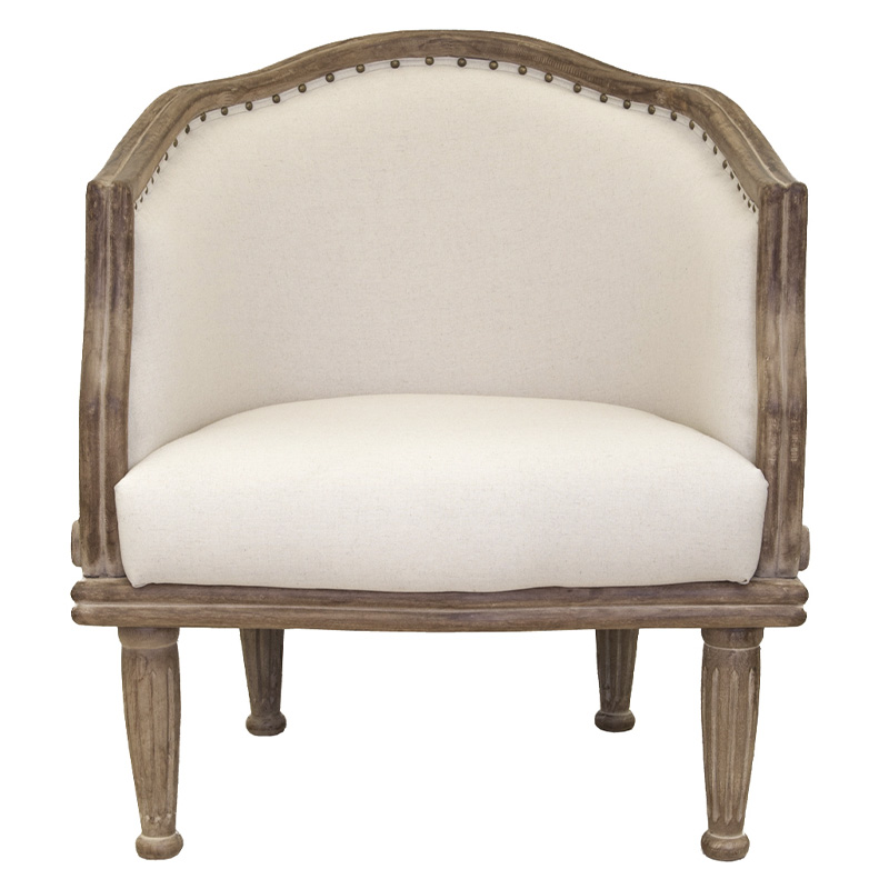 Кресло низкое с мягкой обивкой из льна на 4-х деревянных ножках Emile Armchair beige Бежевый Коричневый Кресло низкое с мягкой обивкой из льна на 4-х деревянных ножках Emile Armchair beige Бежевый Коричневый в Тюмени | Loft Concept