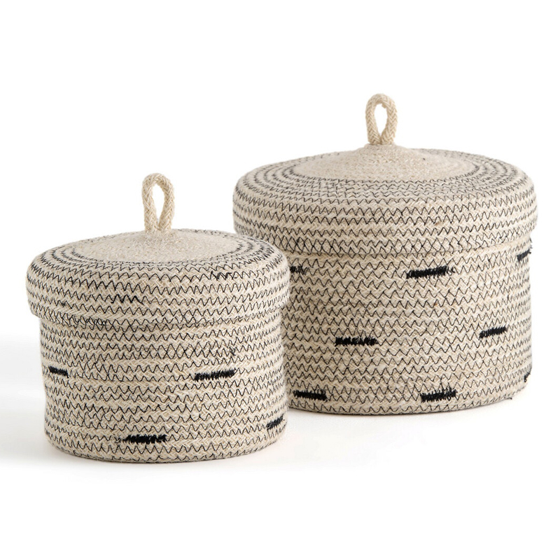 Комплект корзин из джута Wicker Baskets Черный Бежевый Комплект корзин из джута Wicker Baskets Черный Бежевый в Тюмени | Loft Concept