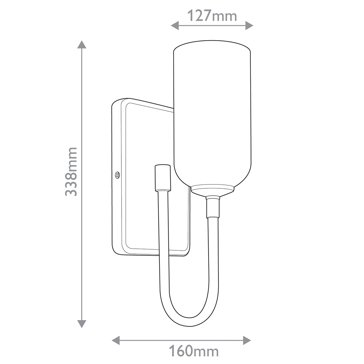  Бра с прямоугольным черным основанием и белым матовым цилиндрическим плафоном Kichler в Тюмени