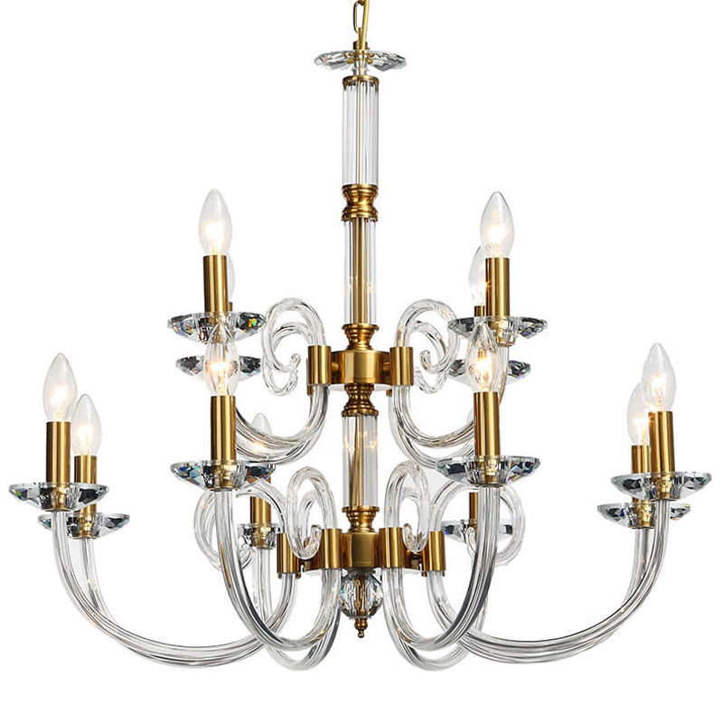 Люстра Twisted Glass Candles Chandelier 12 Золотой Прозрачное Стекло Люстра Twisted Glass Candles Chandelier 12 Золотой Прозрачное Стекло в Тюмени | Loft Concept