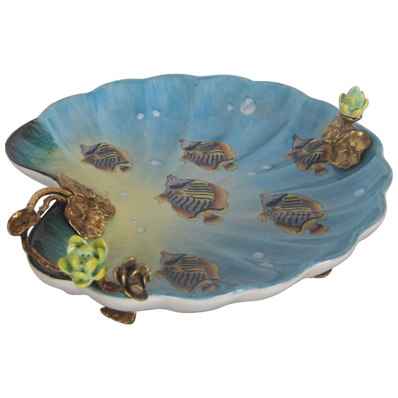 Блюдо Dish Blue Shell Бронза Голубой Блюдо Dish Blue Shell Бронза Голубой в Тюмени | Loft Concept