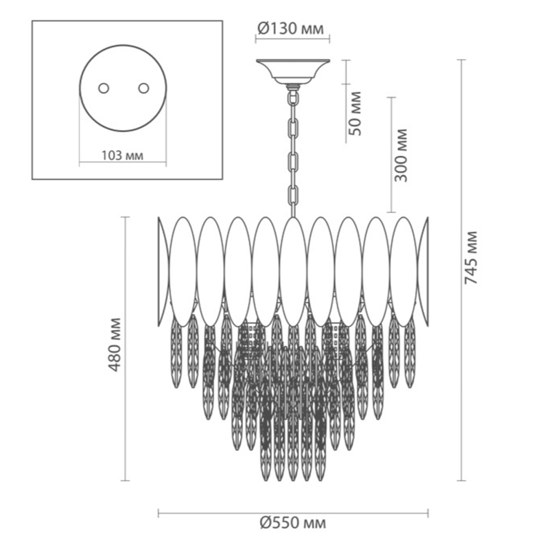 Люстра KEBO KING CHANDELIER four cascades D 55 Люстра KEBO KING CHANDELIER four cascades D 55 в Тюмени