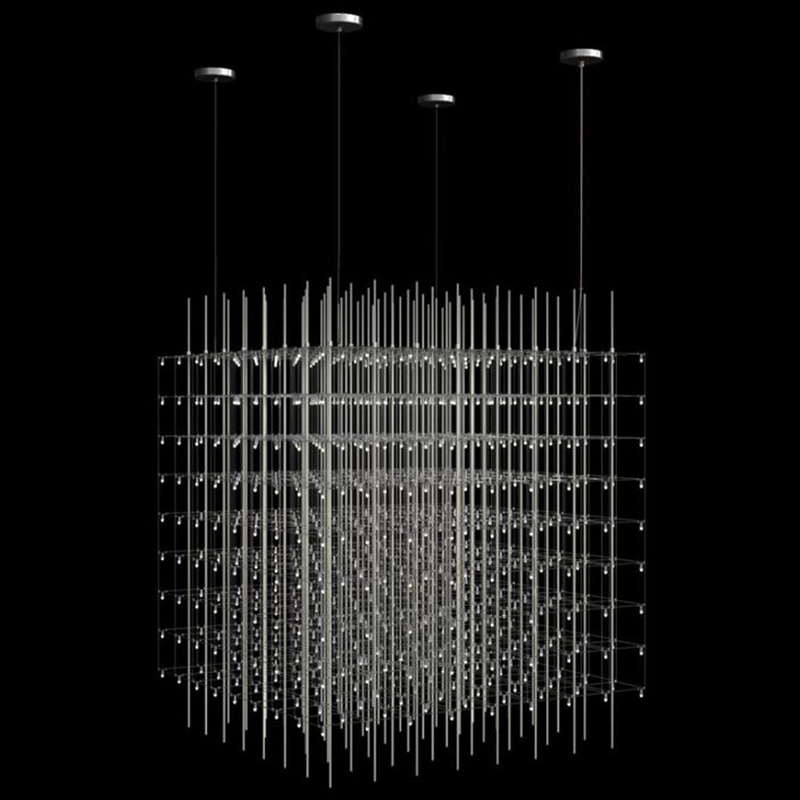 Светодиодная Люстра Куб Universe Square Glass by Quasar 80 см Серебряный Светодиодная Люстра Куб Universe Square Glass by Quasar 80 см Серебряный в Тюмени | Loft Concept