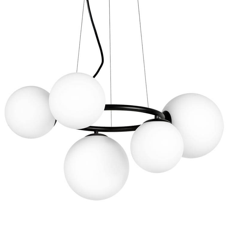 Люстра Bubbles on Ring Chandelier Black Белый Черный Люстра Bubbles on Ring Chandelier Black Белый Черный в Тюмени | Loft Concept