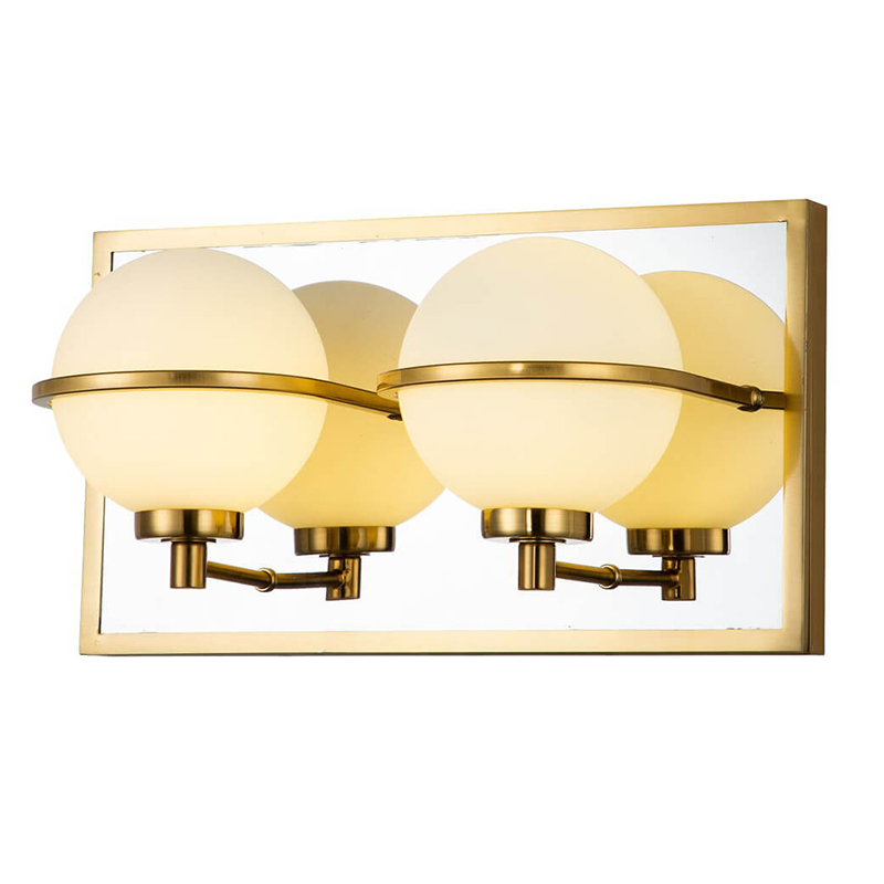 Бра Two Balls Reflection Wall Lamp Латунь Белый Бра Two Balls Reflection Wall Lamp Латунь Белый в Тюмени | Loft Concept