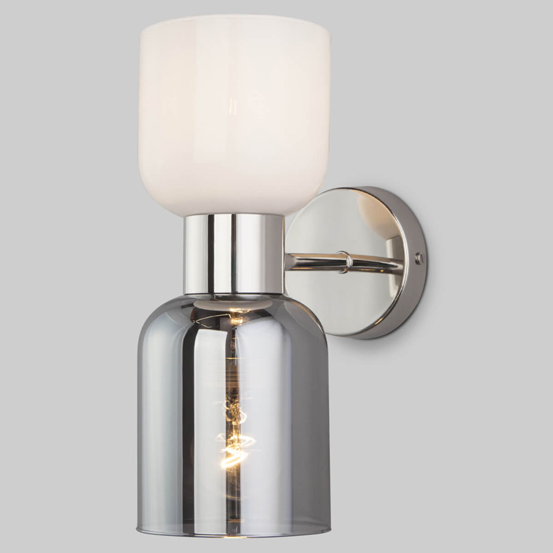 Бра Light maker studio Sconce white and smok Никель Стекло Смок Белый Бра Light maker studio Sconce white and smok Никель Стекло Смок Белый в Тюмени | Loft Concept